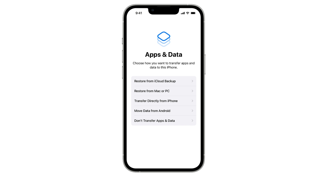An image showing an iPhone setup screen