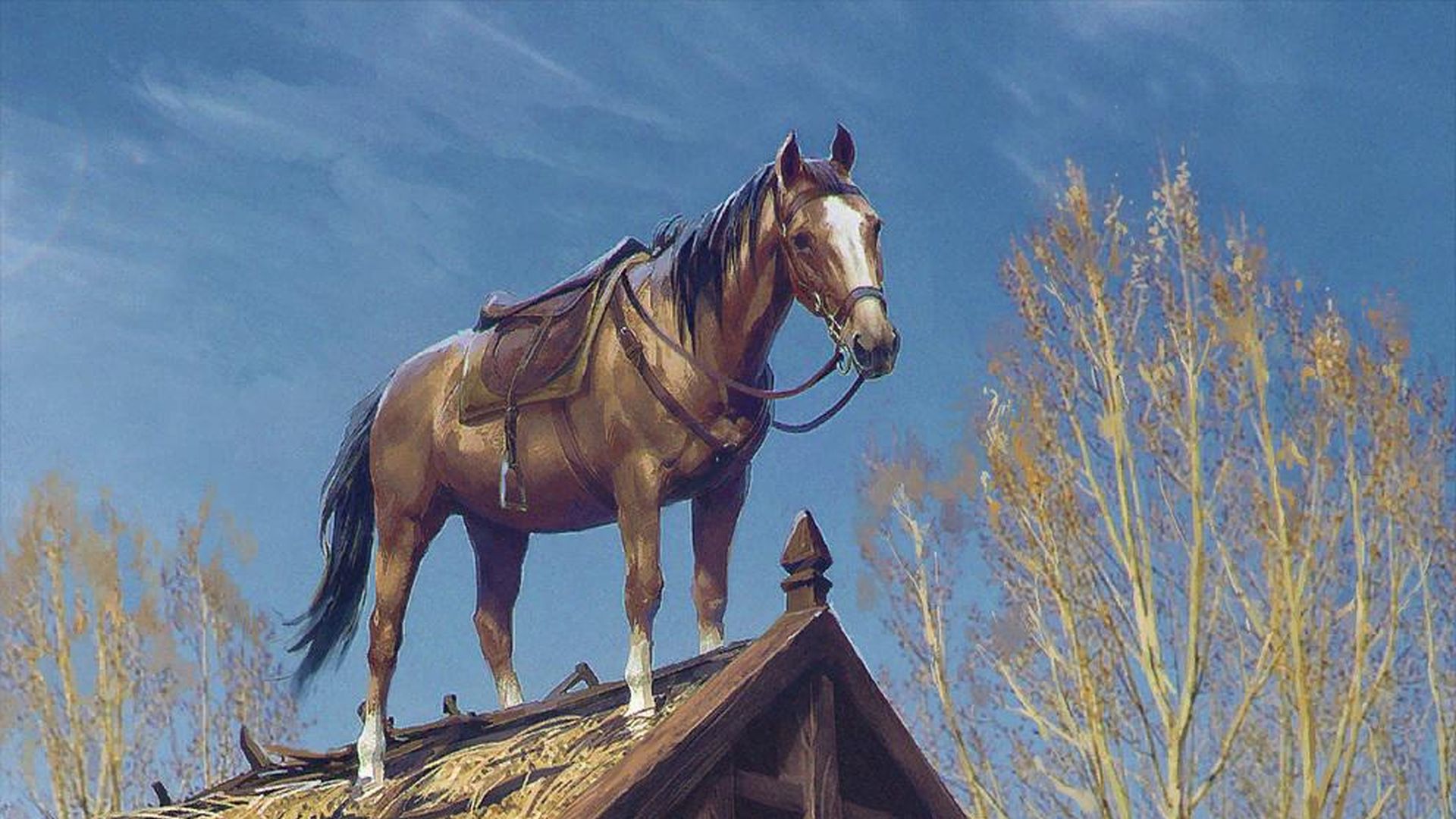 Roach stands atop a house, his natural habitat.