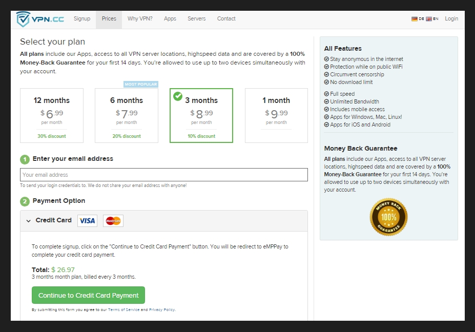 VPN.cc in action