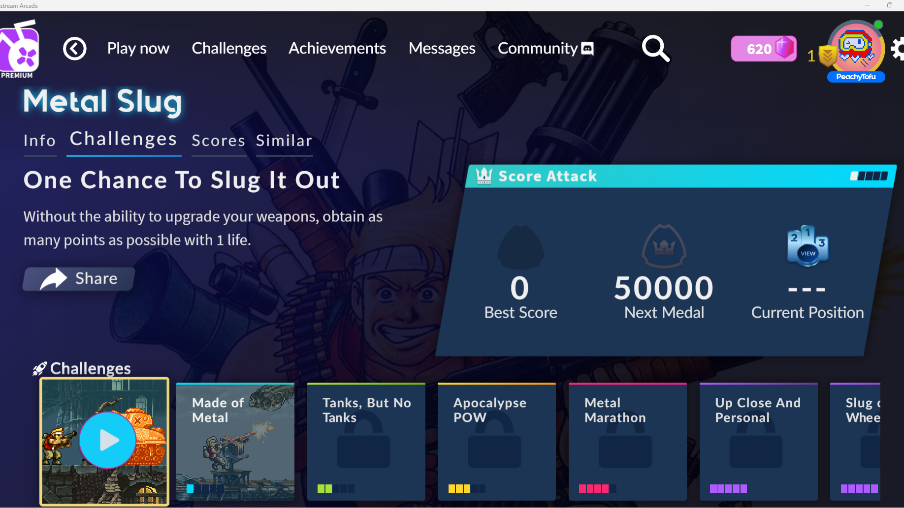 Launching a challenge in Antstream Arcade.