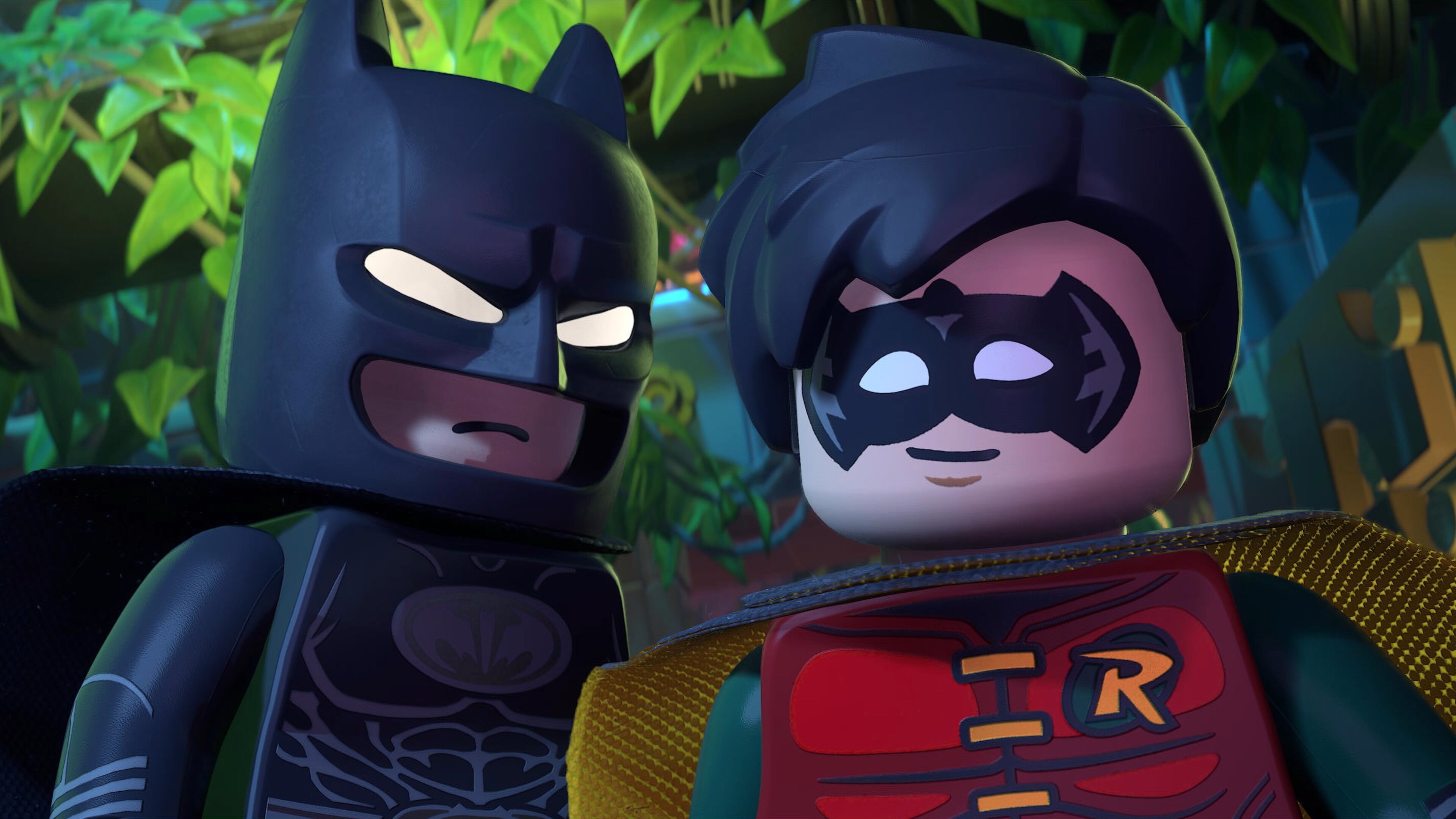Batman and Robin standing together in LEGO Batman: Legacy of the Dark Knight