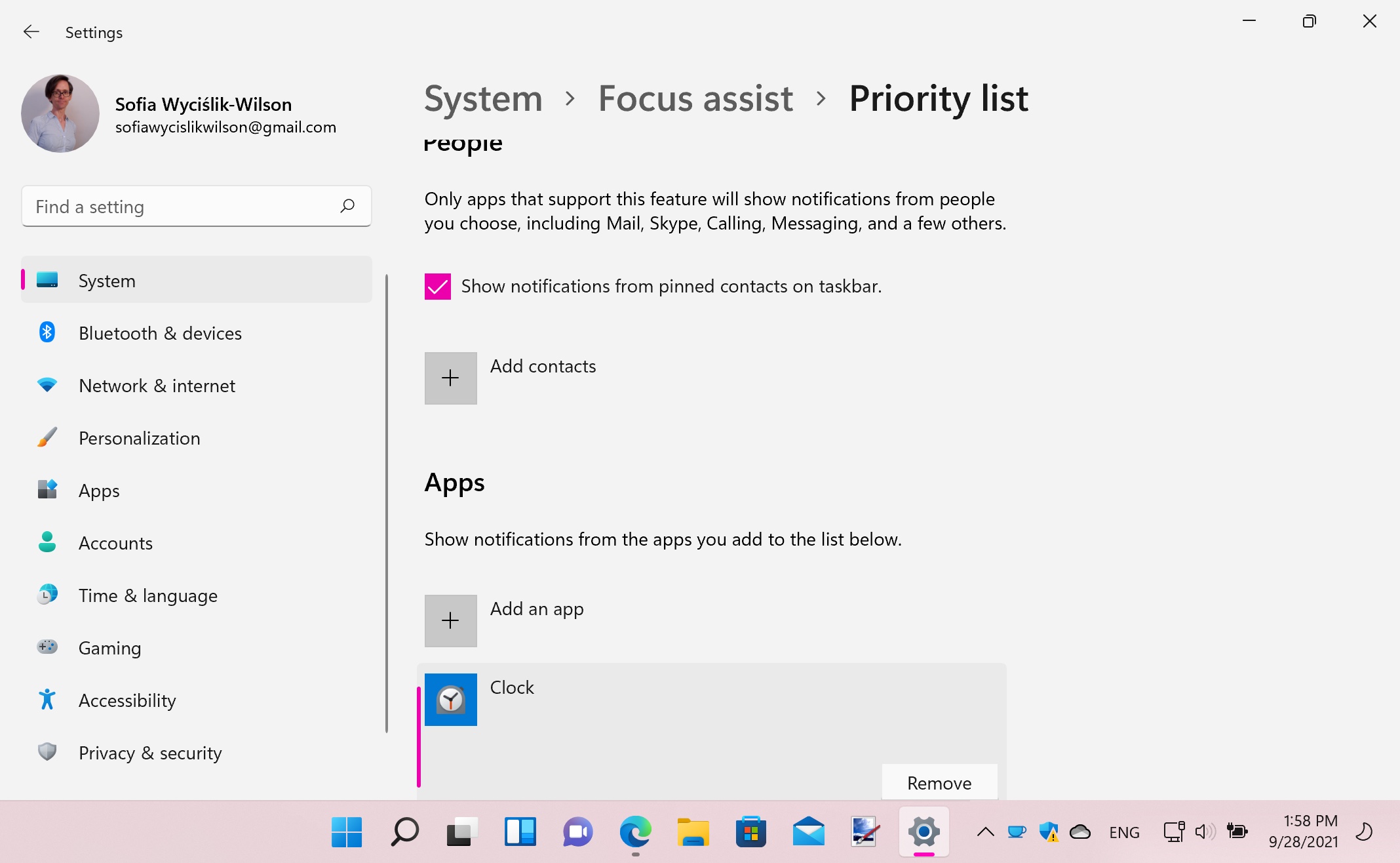 Focus Assist screenshot