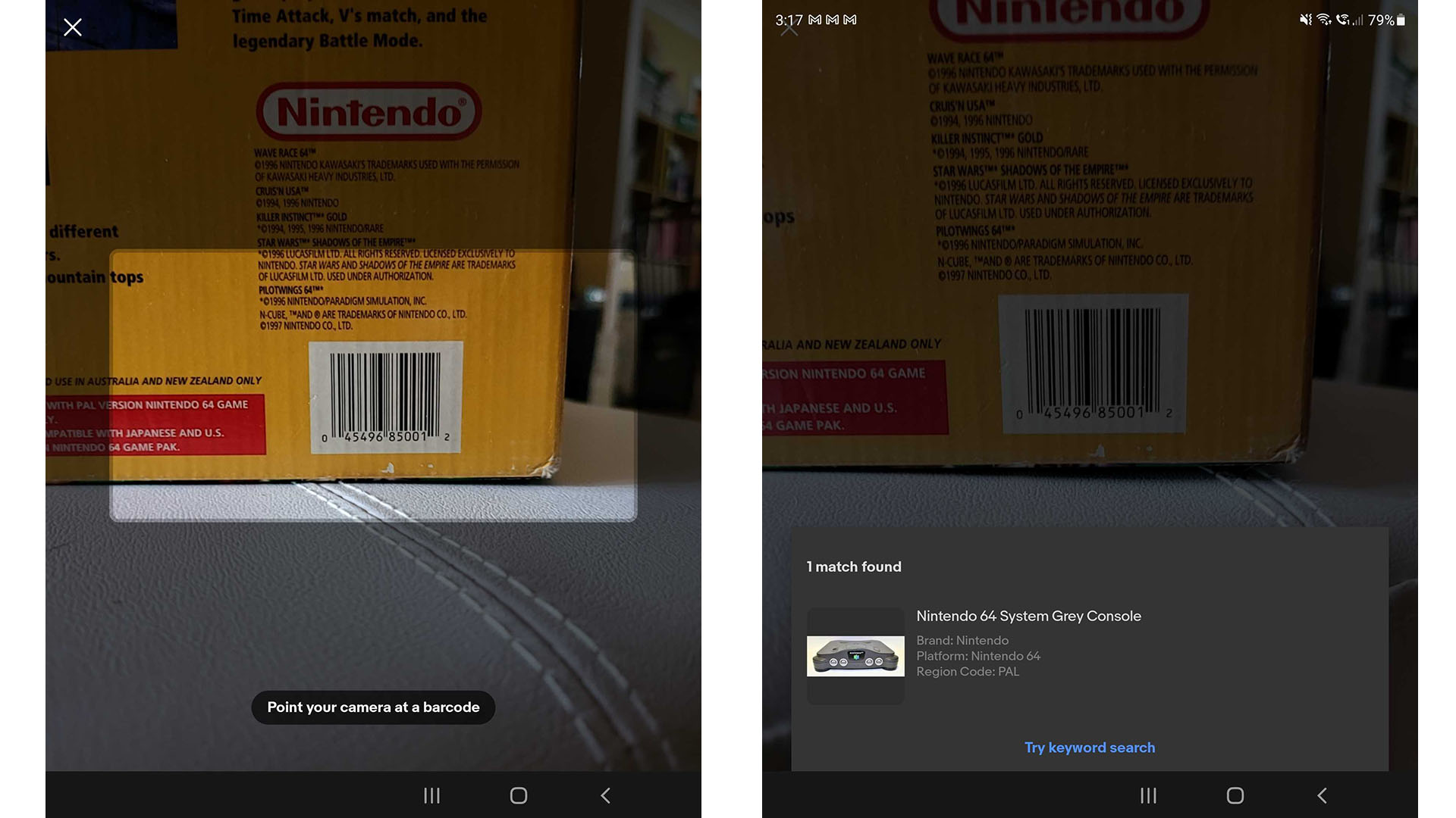 The eBay Australia app interface for selling items