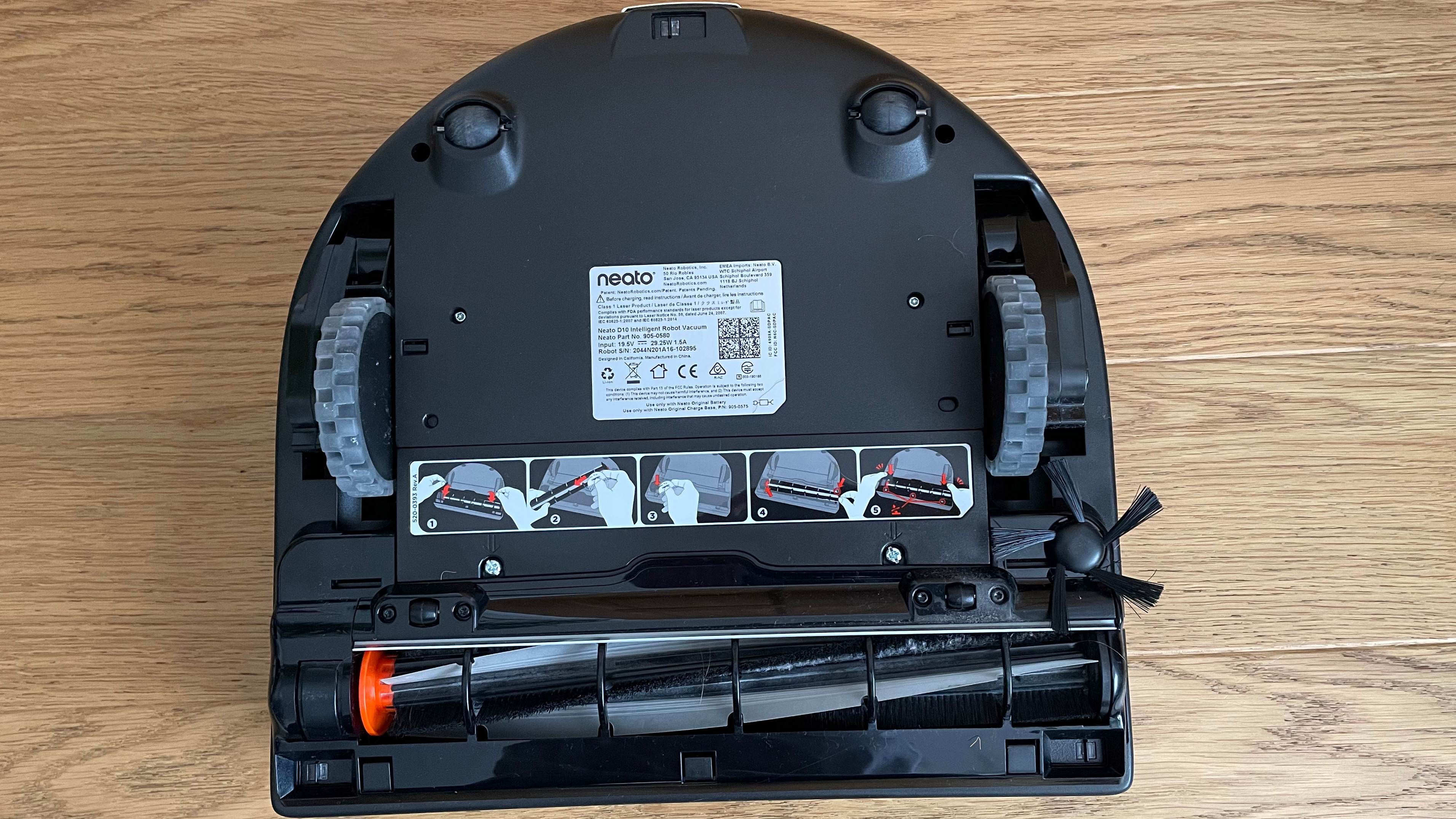The underneath of the Neato D10
