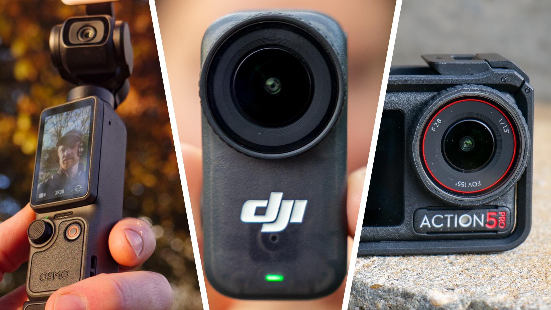 A selection of DJI cameras in the hands of reviewers