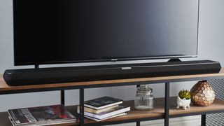 the panorama 3 soundbar beneath a tv