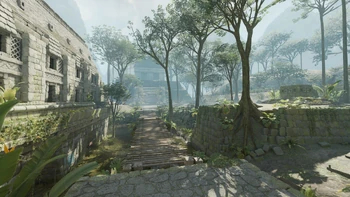 buildings in a rainforest