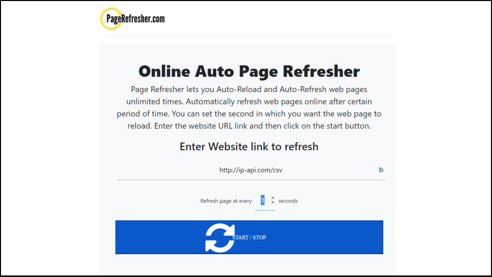 The PageRefresher.com website