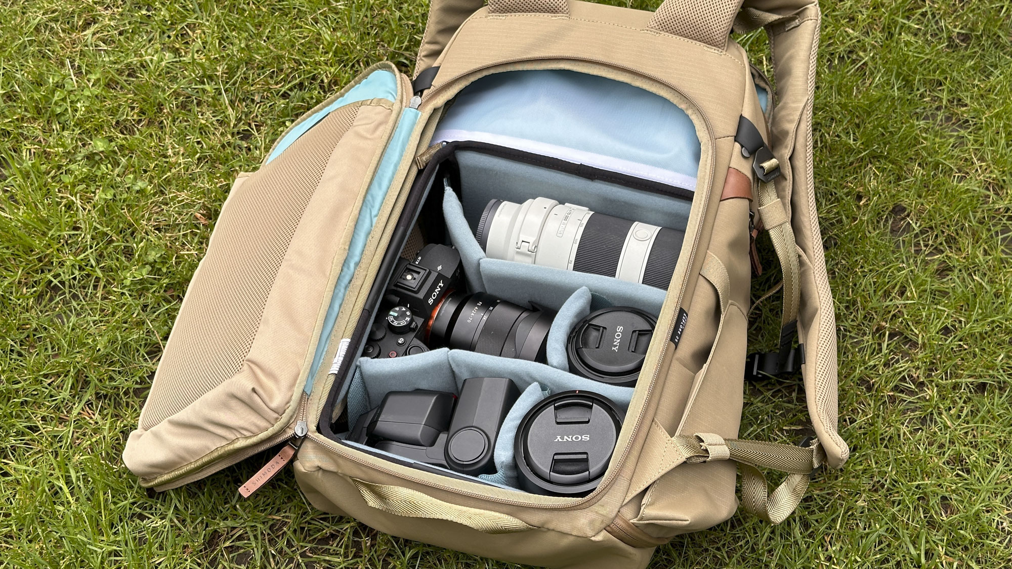 A close up shot of the Shimoda Urban Explore camera backpack