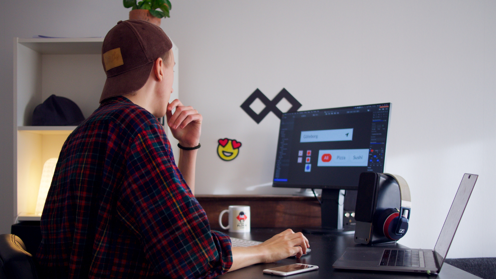 Graphic designer in front of computer
