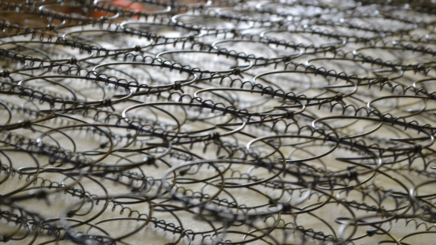 Close-up shot of mattress springs