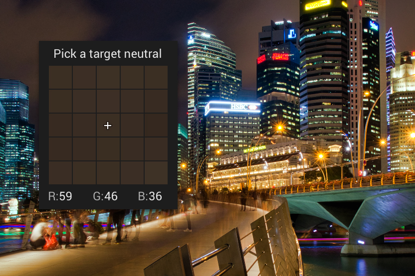 Small touches like RGB values in the same place as where you're clicking for custom white balance are a nice touch