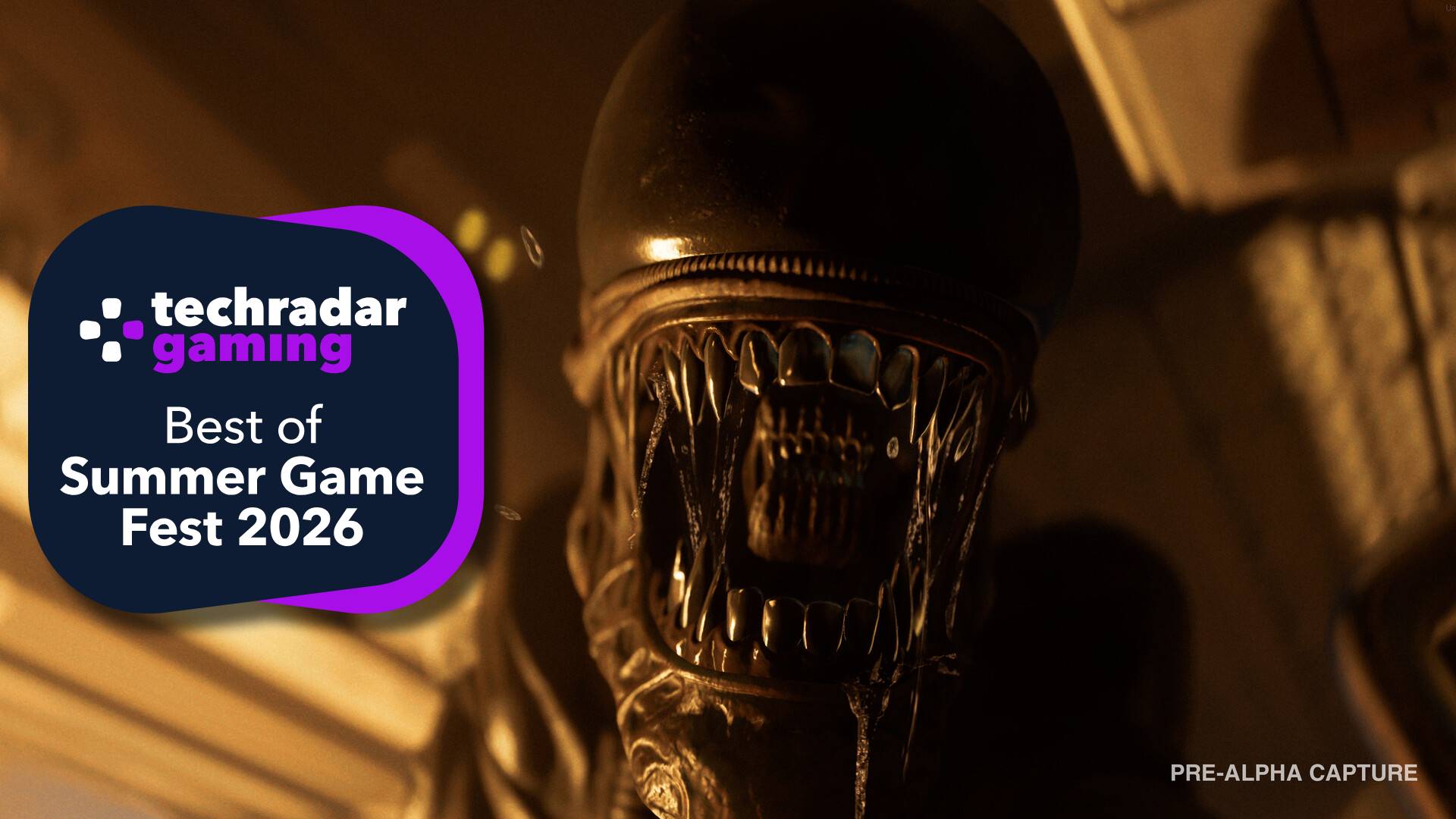 A screenshot from Alien: Isolation 2 showing the xenomorph up close with TechRadar Gaming's Best of Summer Game Fest 2026 badge on top