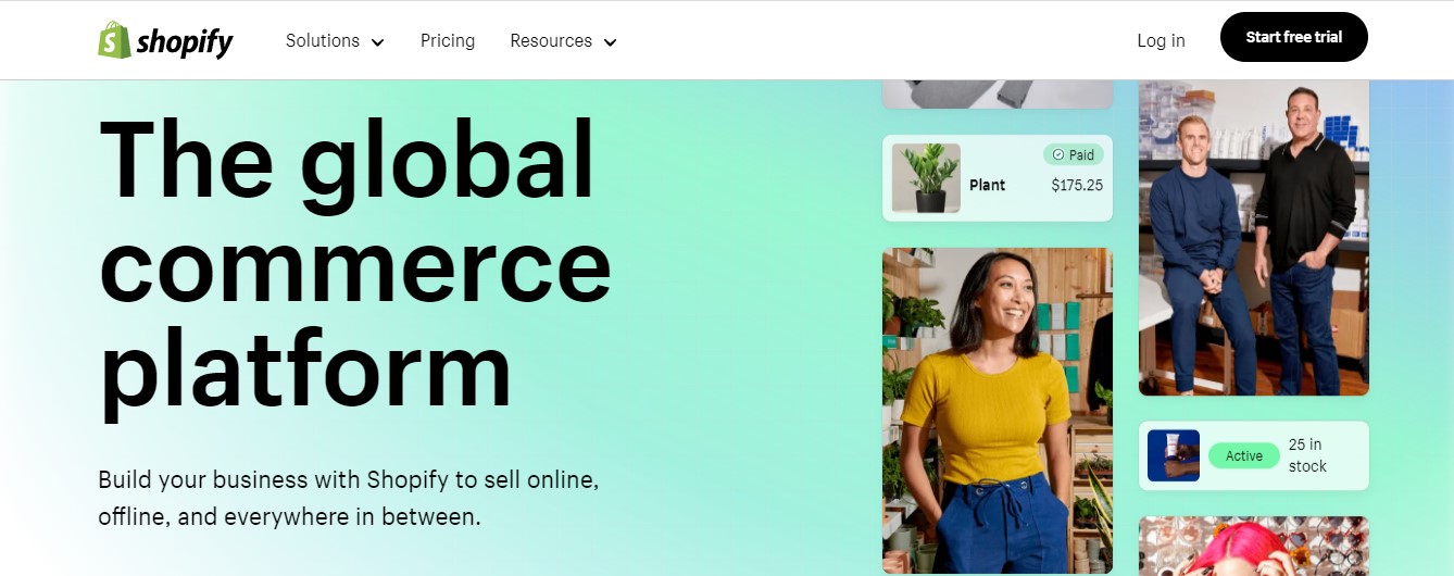 Shopify website screenshot