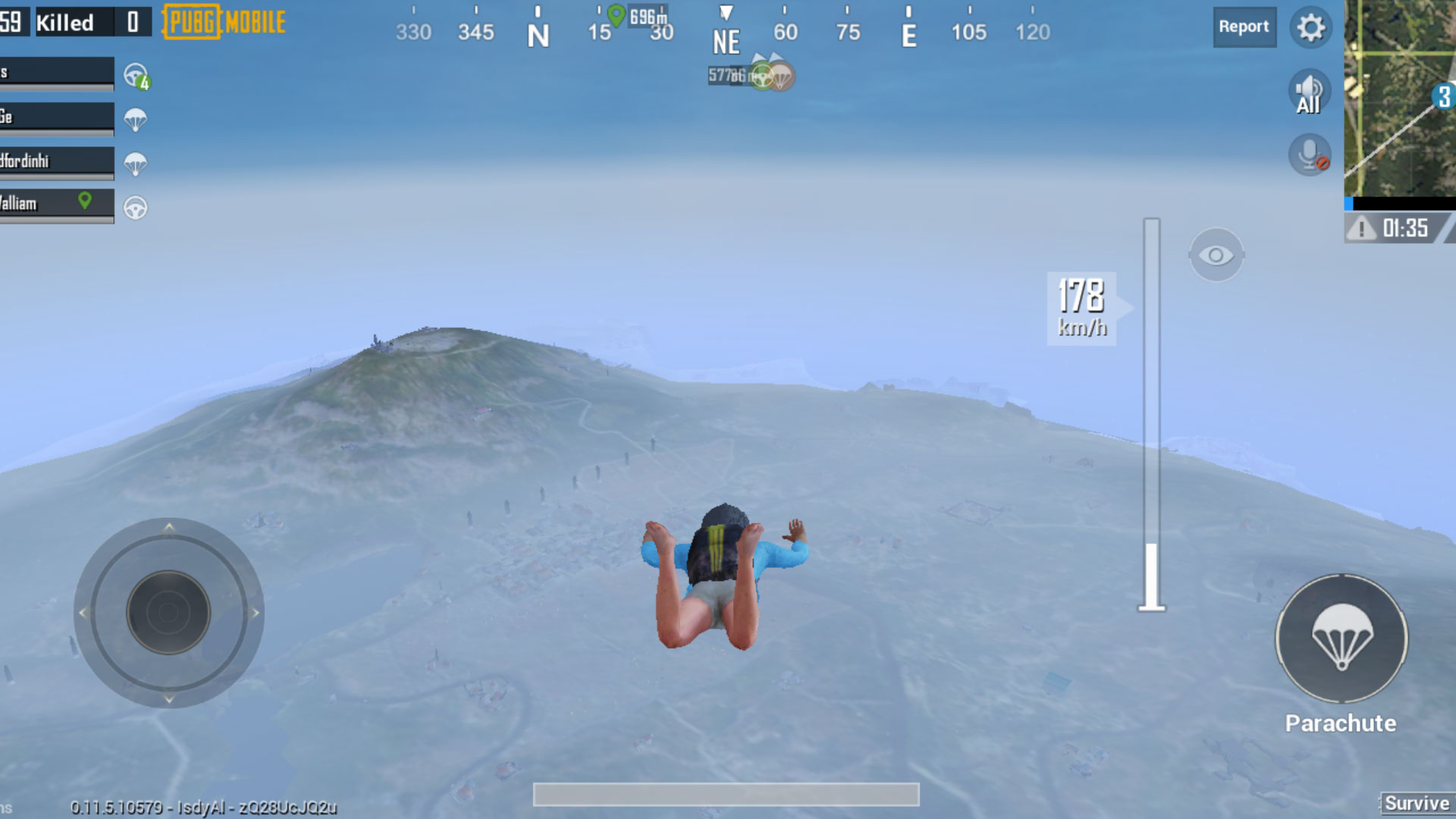 PUBG Mobile played fine, although you can't see the screen shimmer from the screenshot. Image credit: TechRadar