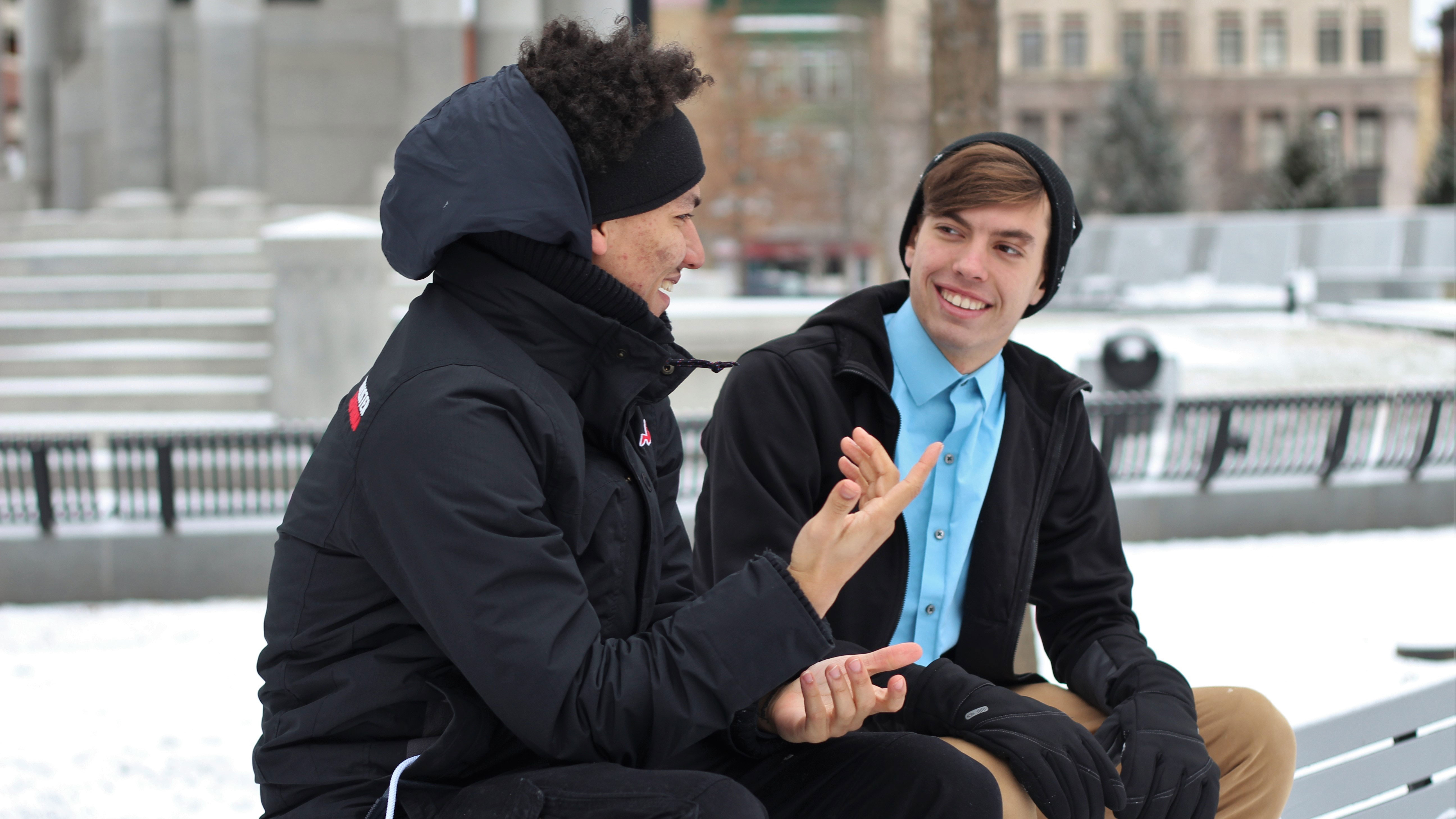 Human communication is both verbal and physical. Credit: Anna Vander Stel