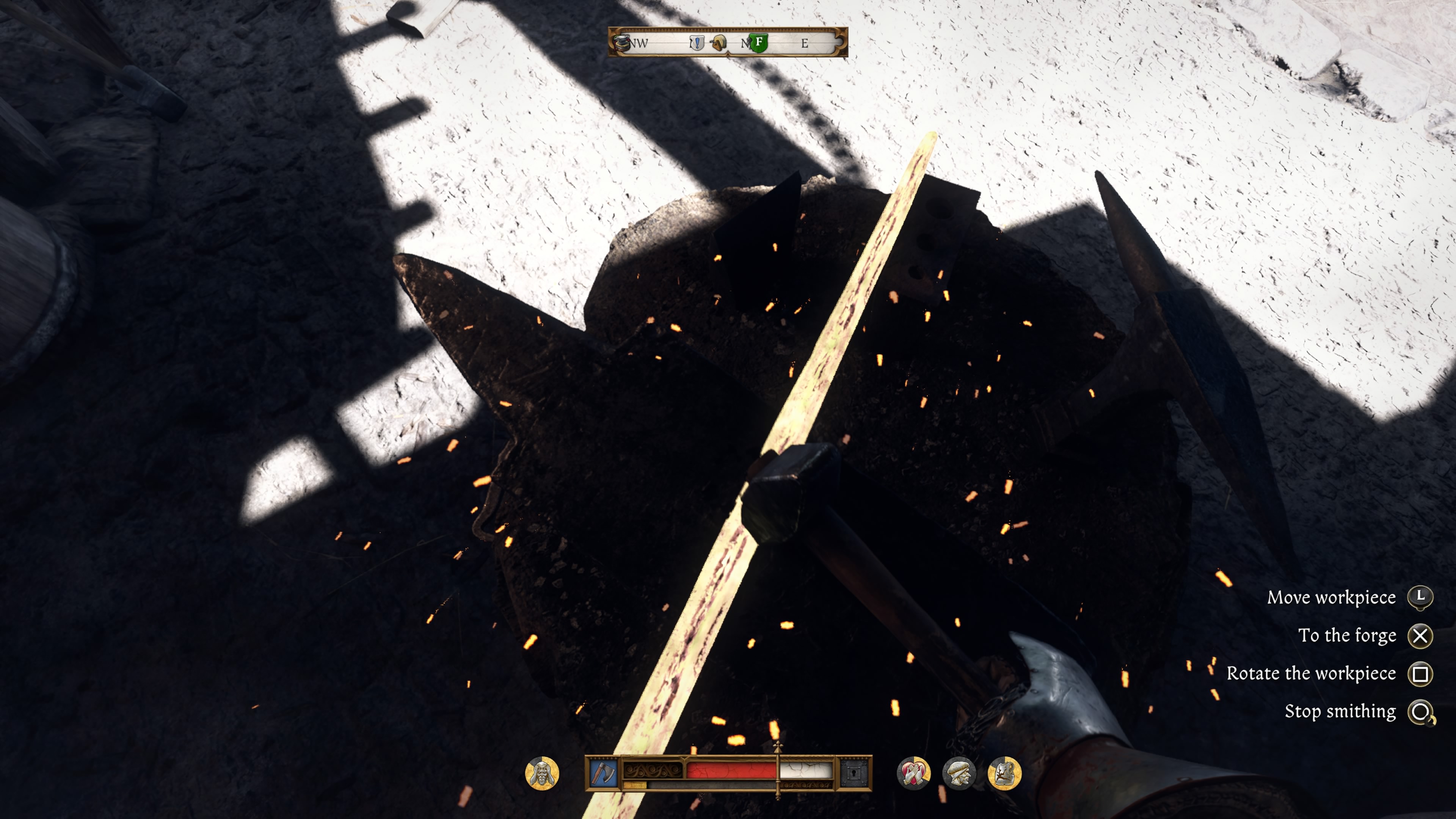 Working as a blacksmith in Kingdom Come: Deliverance 2.