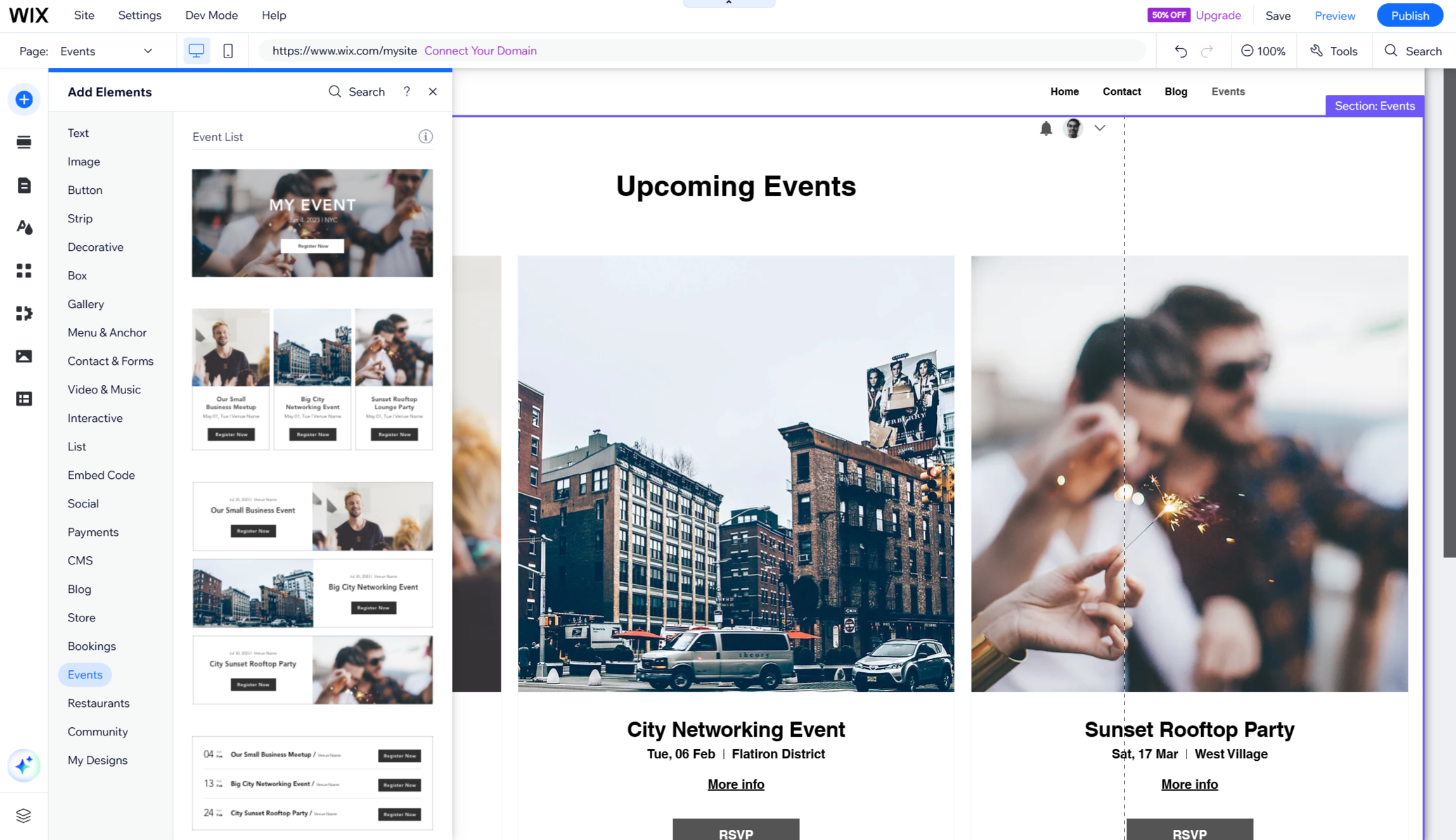 Wix events app