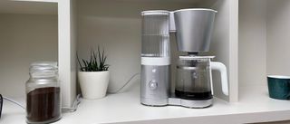 Zwilling coffee maker on kitchen countertop during testing