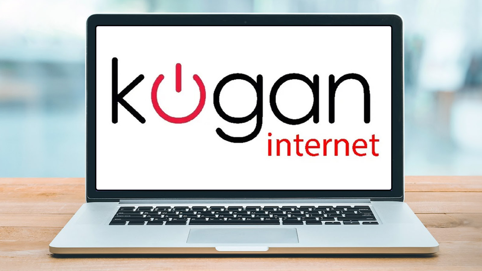 Kogan Internet logo on a laptop screen