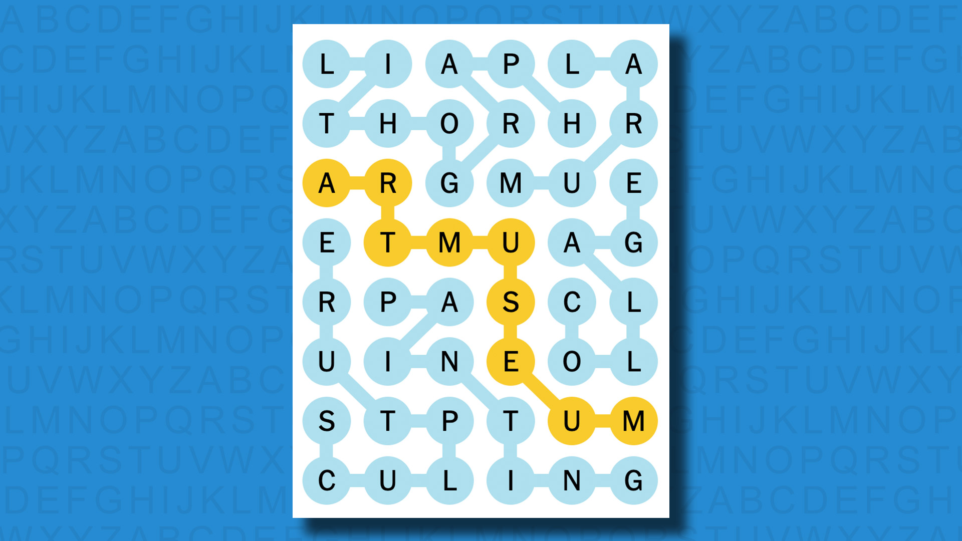 NYT Strands answers for game 128 on a blue background