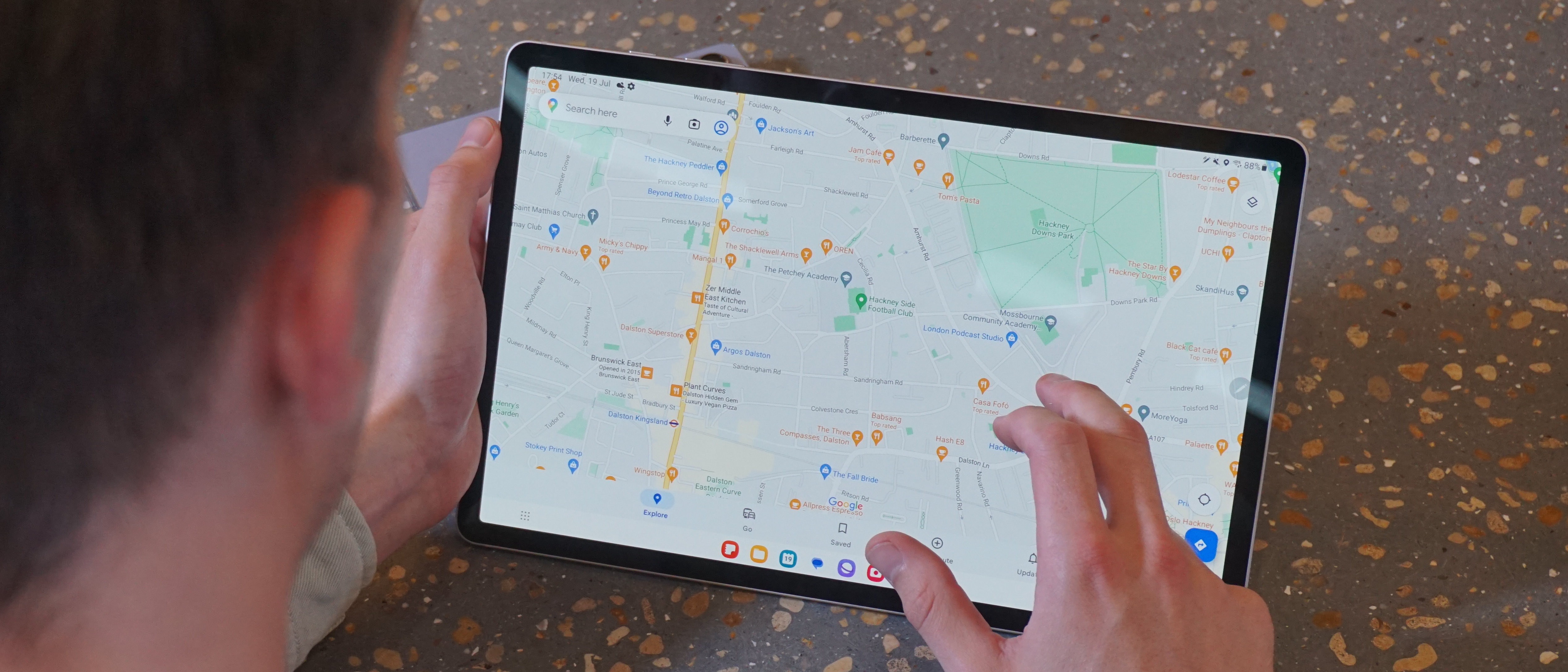 Samsung Galaxy Tab S9 Plus in the hand