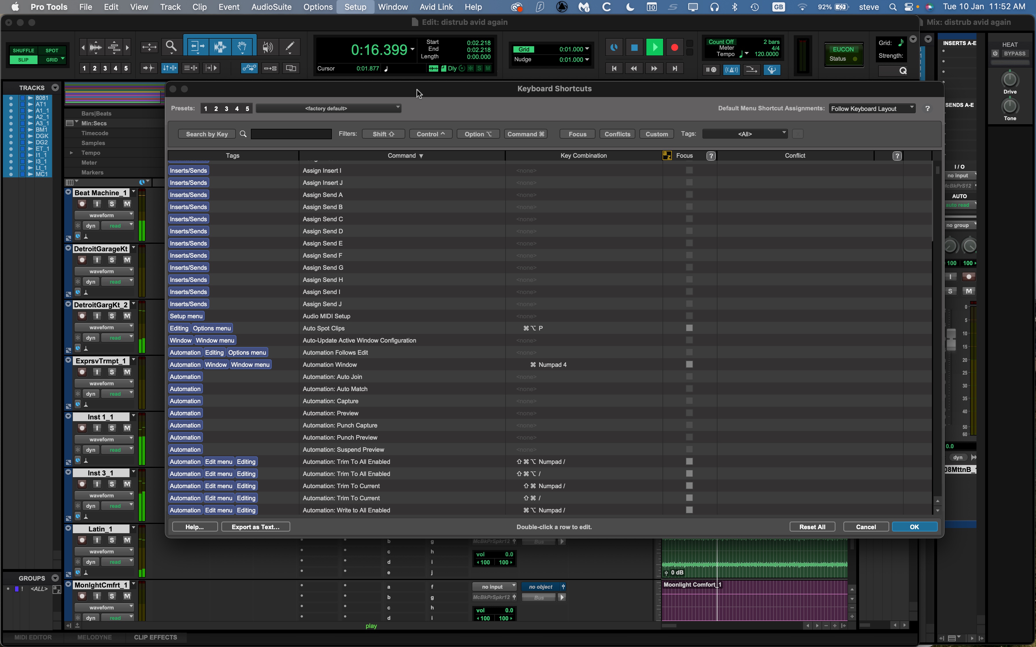Avid Pro Tools audio editor in action