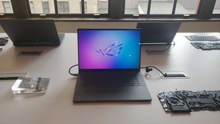 black gaming laptop