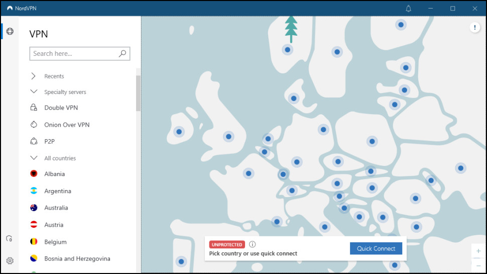 The NordVPN Windows app