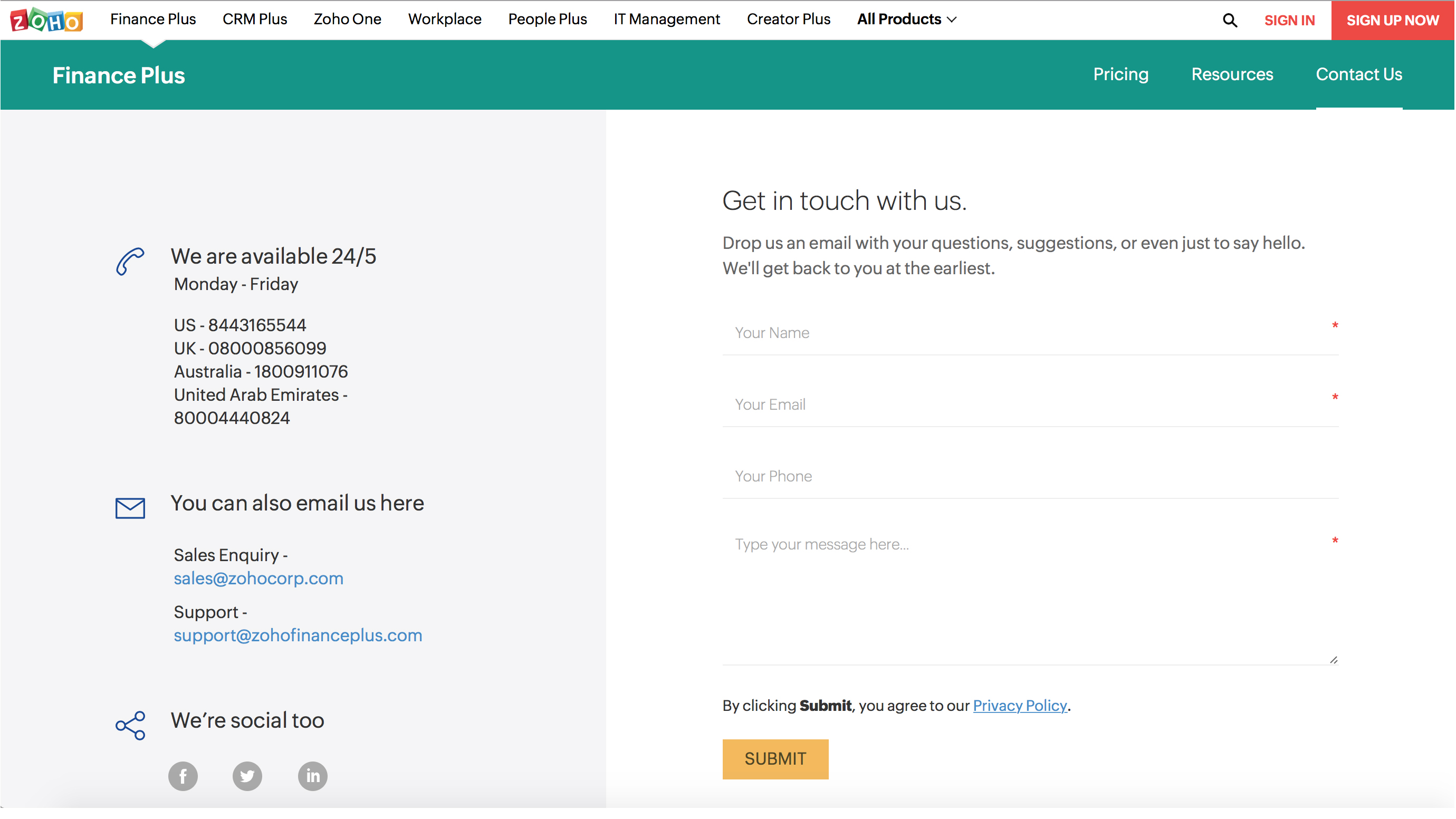 Zoho Finance Plus