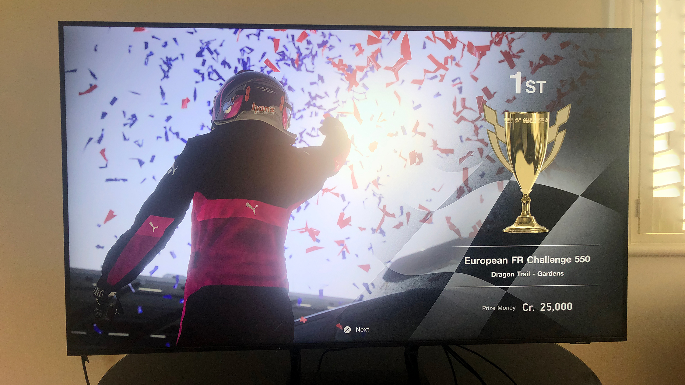Samsung BU8500 TV image showing video game