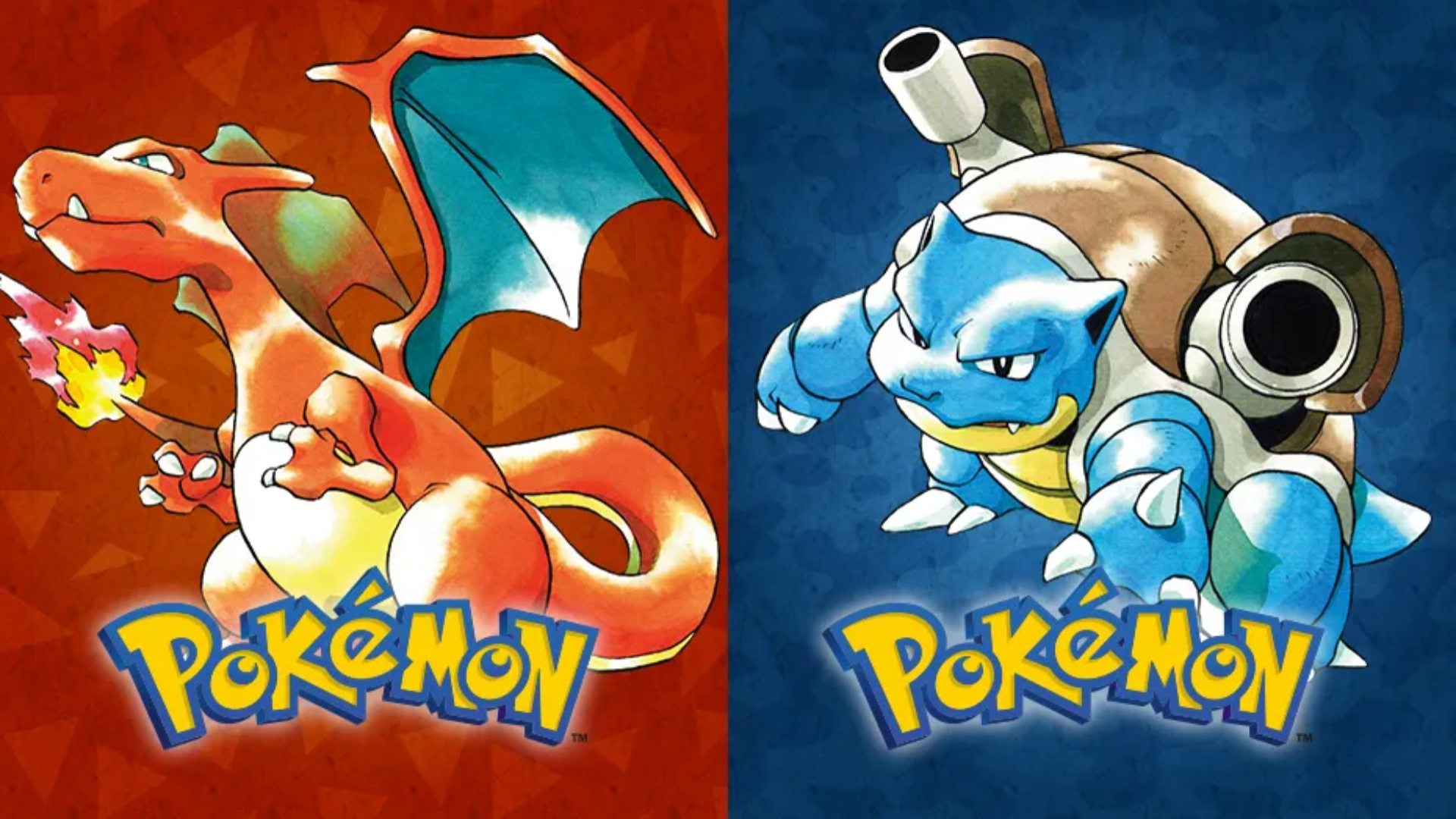 best Pokemon games: Pokemon Red depicting Charizard, and Pok&eacute;mon Blue, depicting Blastoise