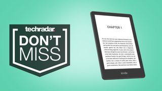 Amazon Kindle Paperwhite 2021 on green background