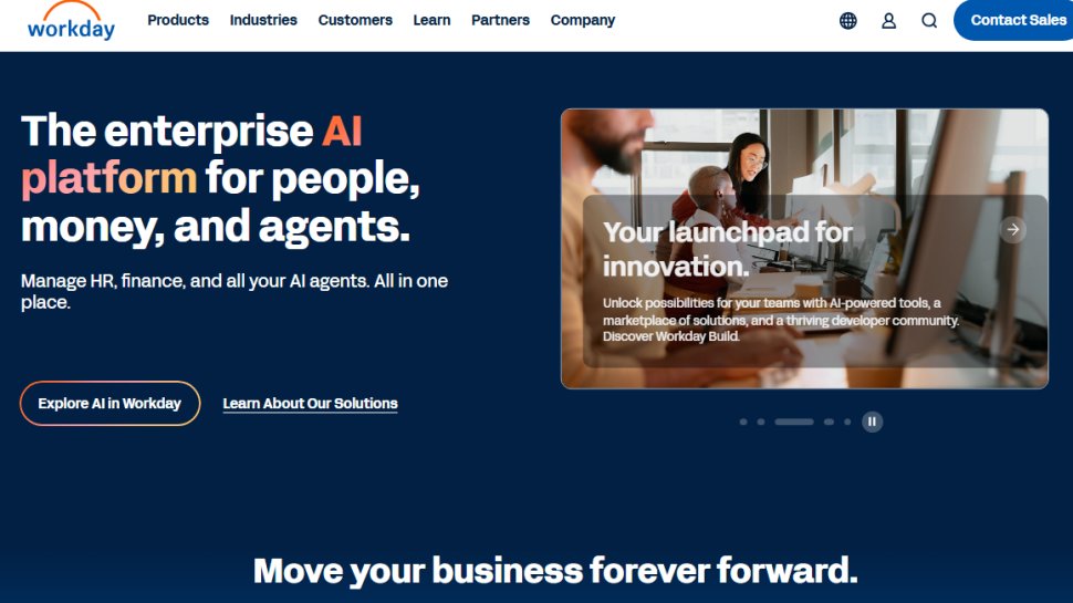 Website screenshot of Workday (November, 2025)