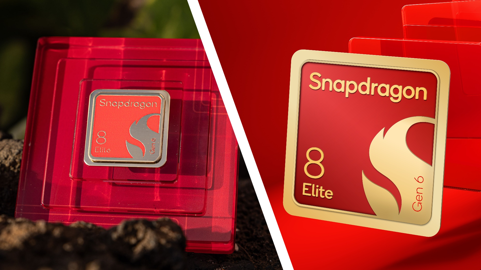 The Snapdragon 8 Elite Gen 6 in a case alongside the logo for the Snapdragon 8 Elite Extreme Gen 6