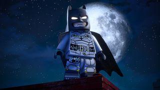 Batman on top of a building in Lego Batman: Legacy of the Dark Knight