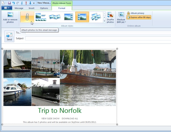 Emailing photos