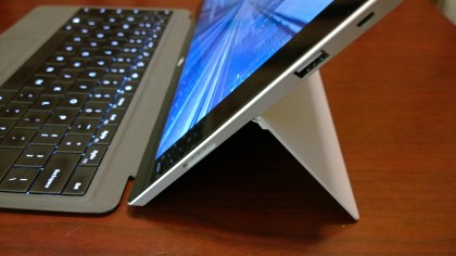 The backlit keyboard in action