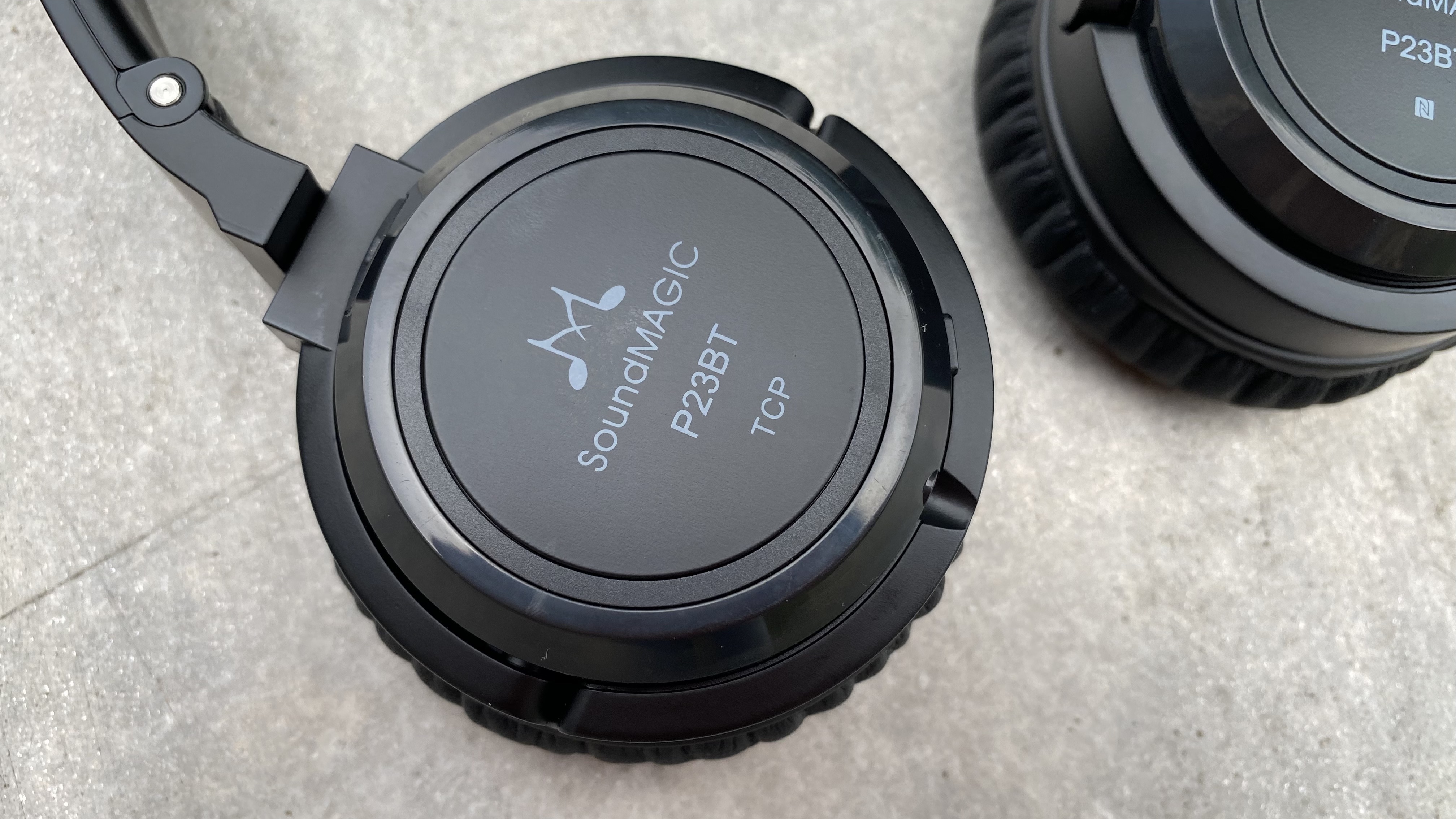 a closeup of the soundmagic pt23bt headphones