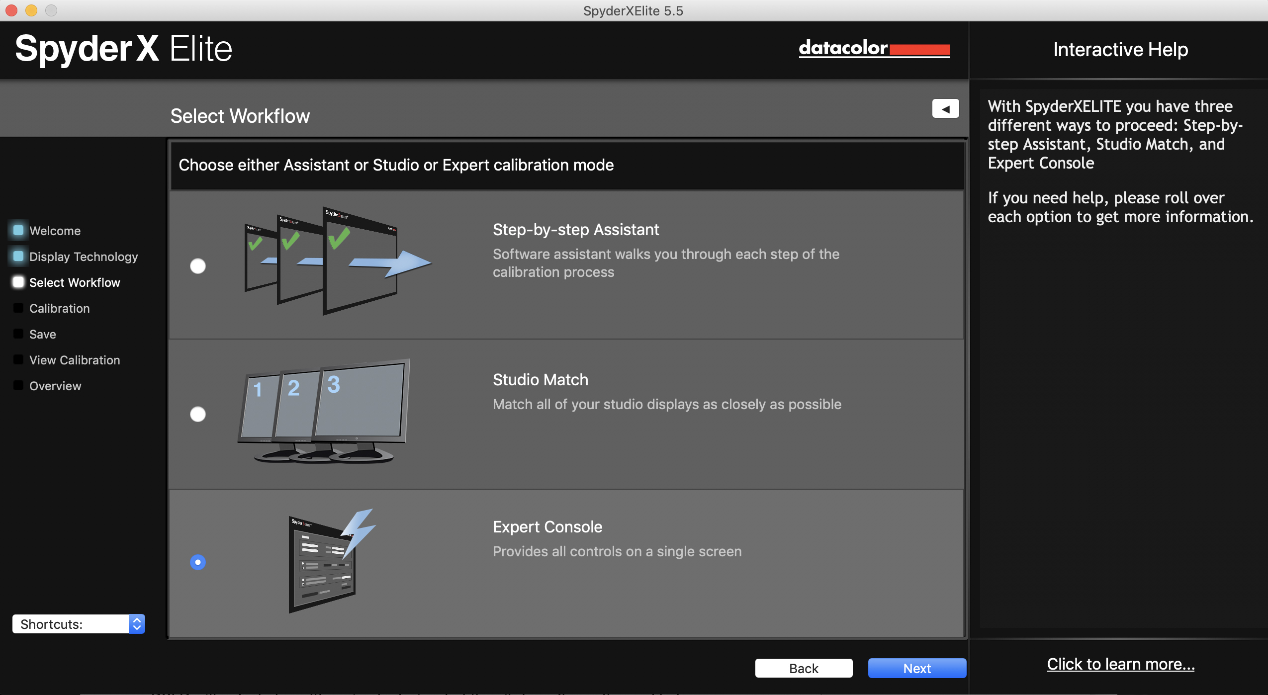 The wizard-based software makes calibration straightforward