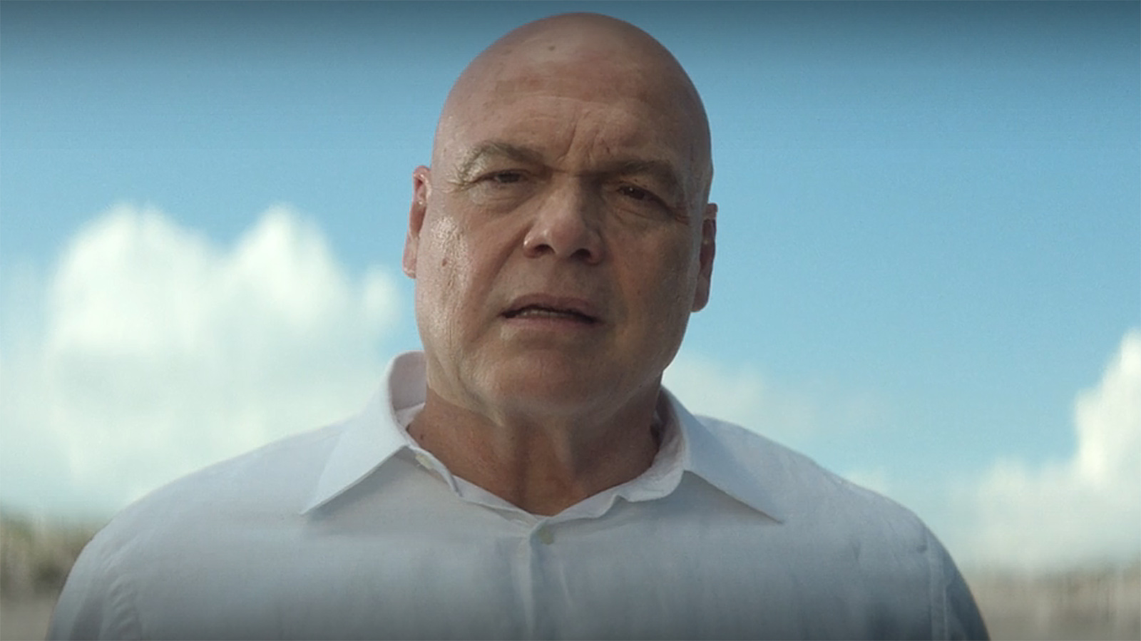 A close up of Wilson Fisk looking out onto the ocean in Daredevil: Born Again season 2 episode 8