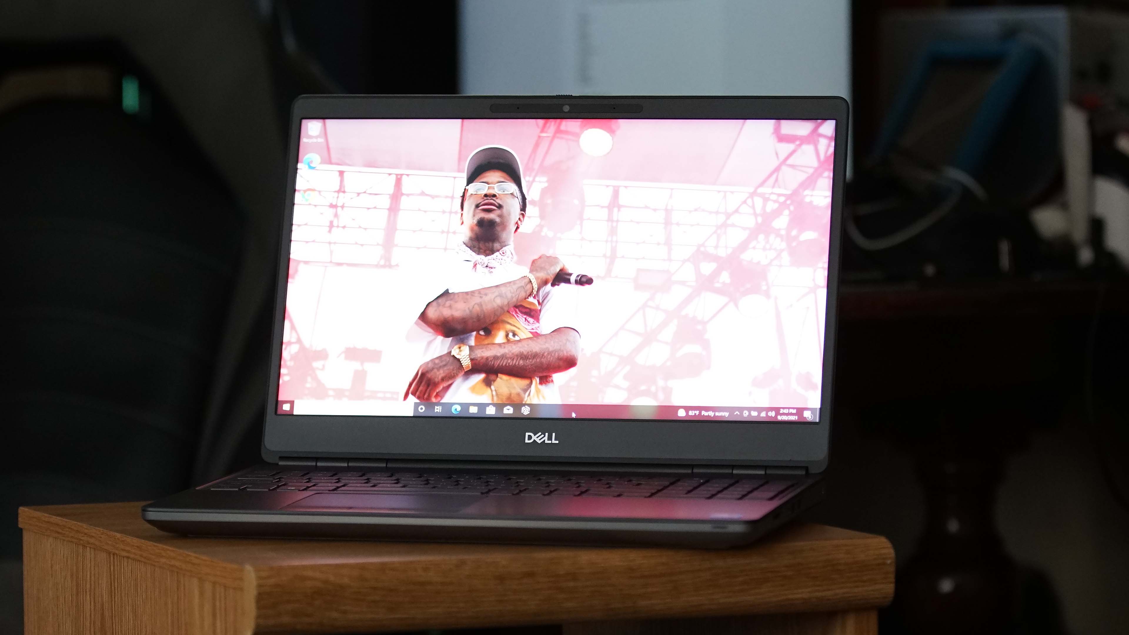 Dell Precision 7560 Workstation on a bookshelf