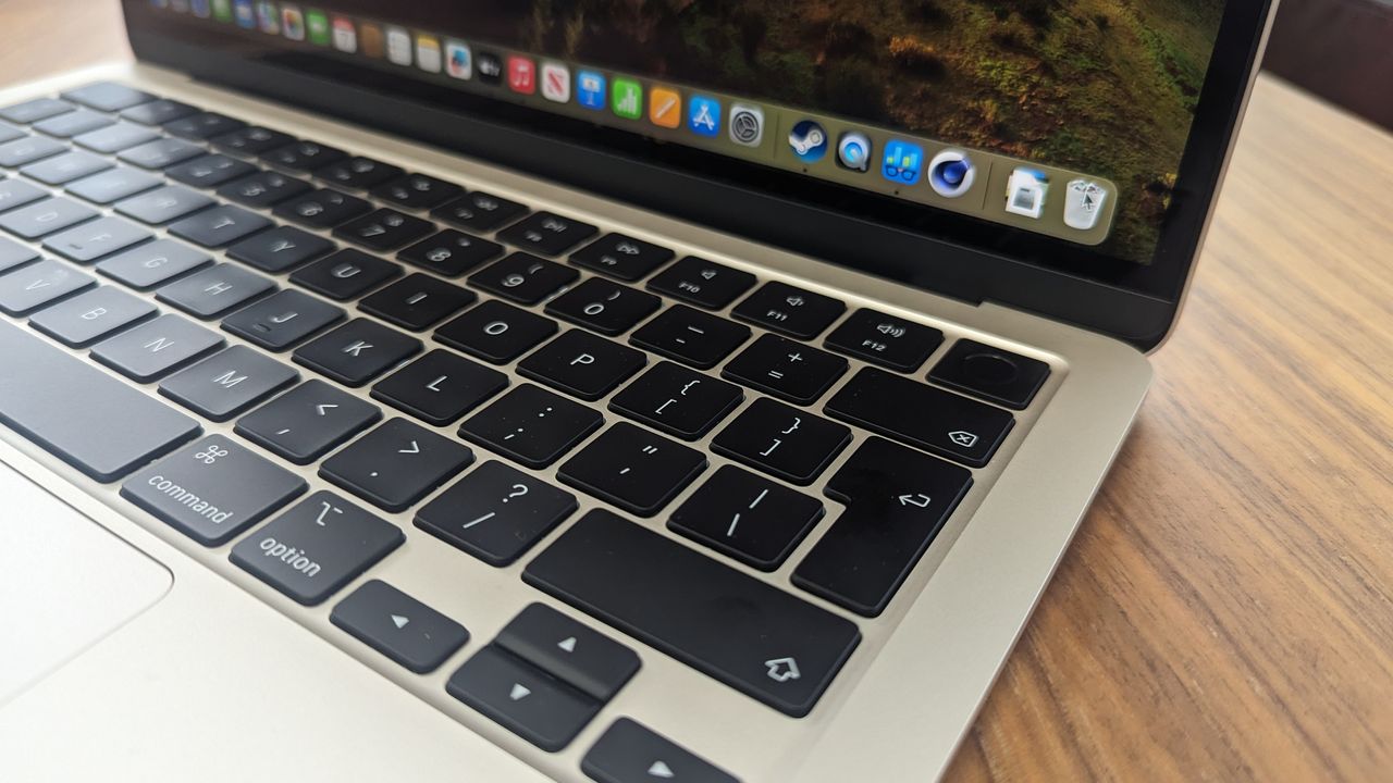 New MacBook Air 13-inch with M3 being used in a cafe