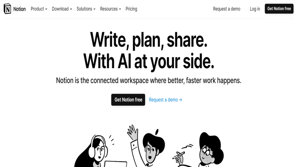Notion landing page