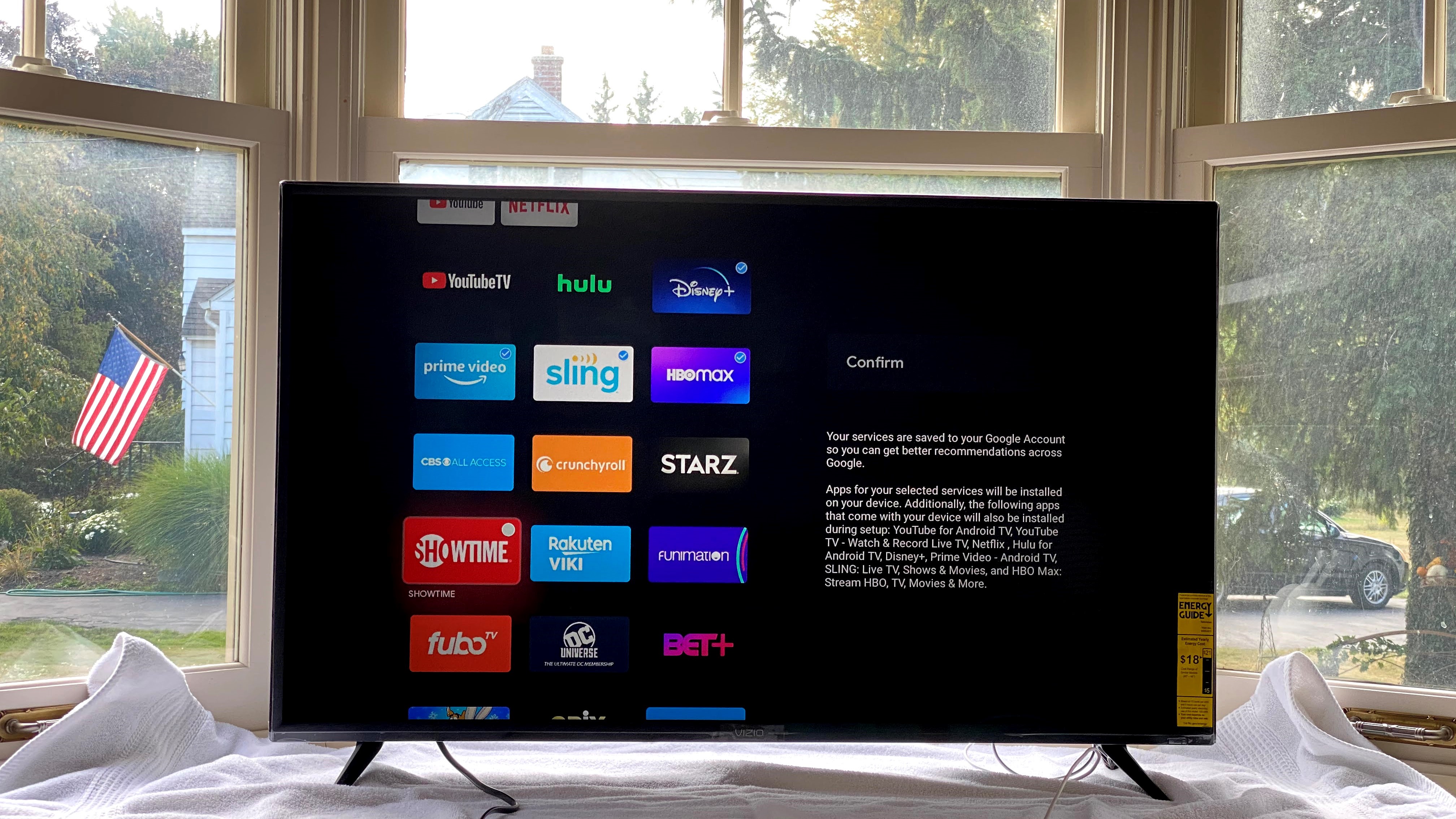 The chromecast with google tv interface on a TV display