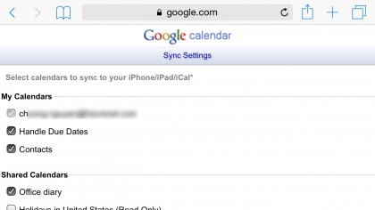 Choose which shared calendar to sync.