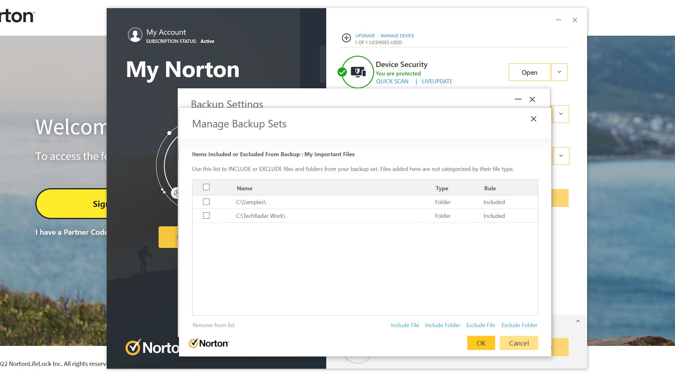 How to use Norton Cloud Backup: Configuration parameters - what to back up part 2
