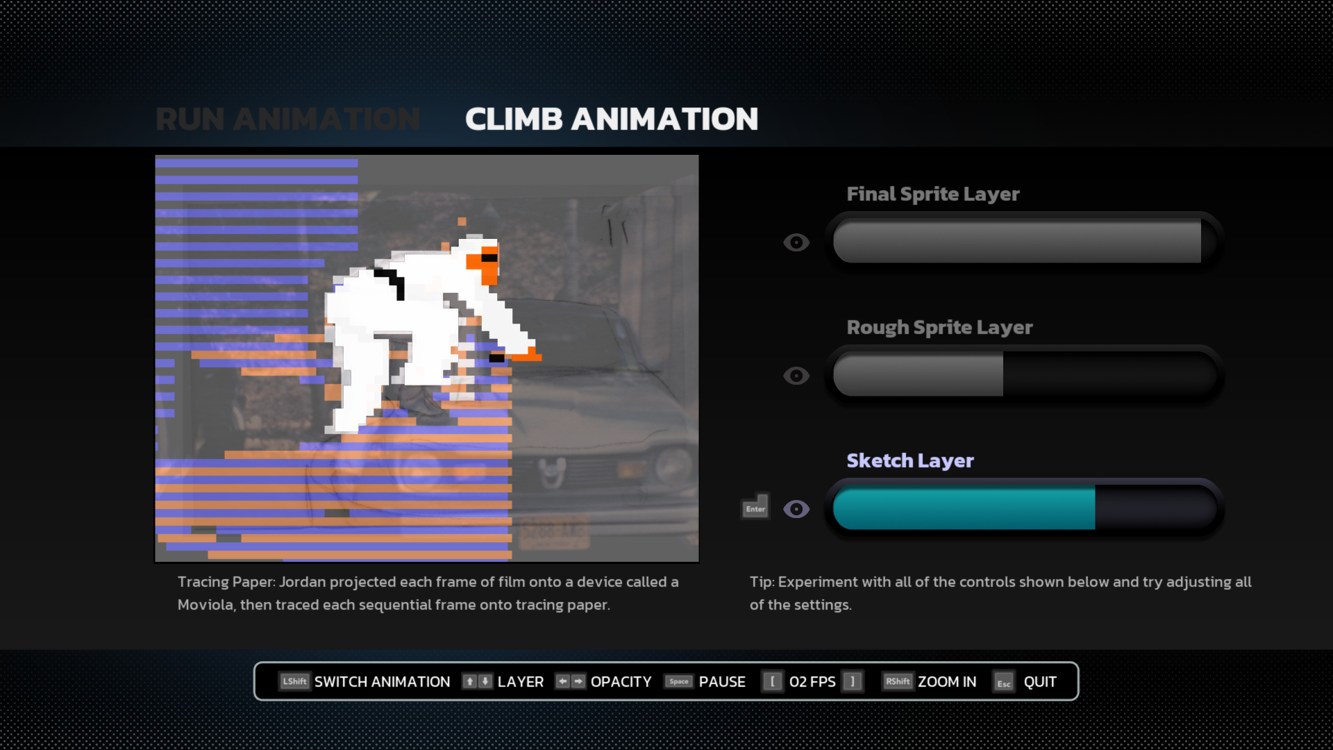 Climbing rotoscoped animation