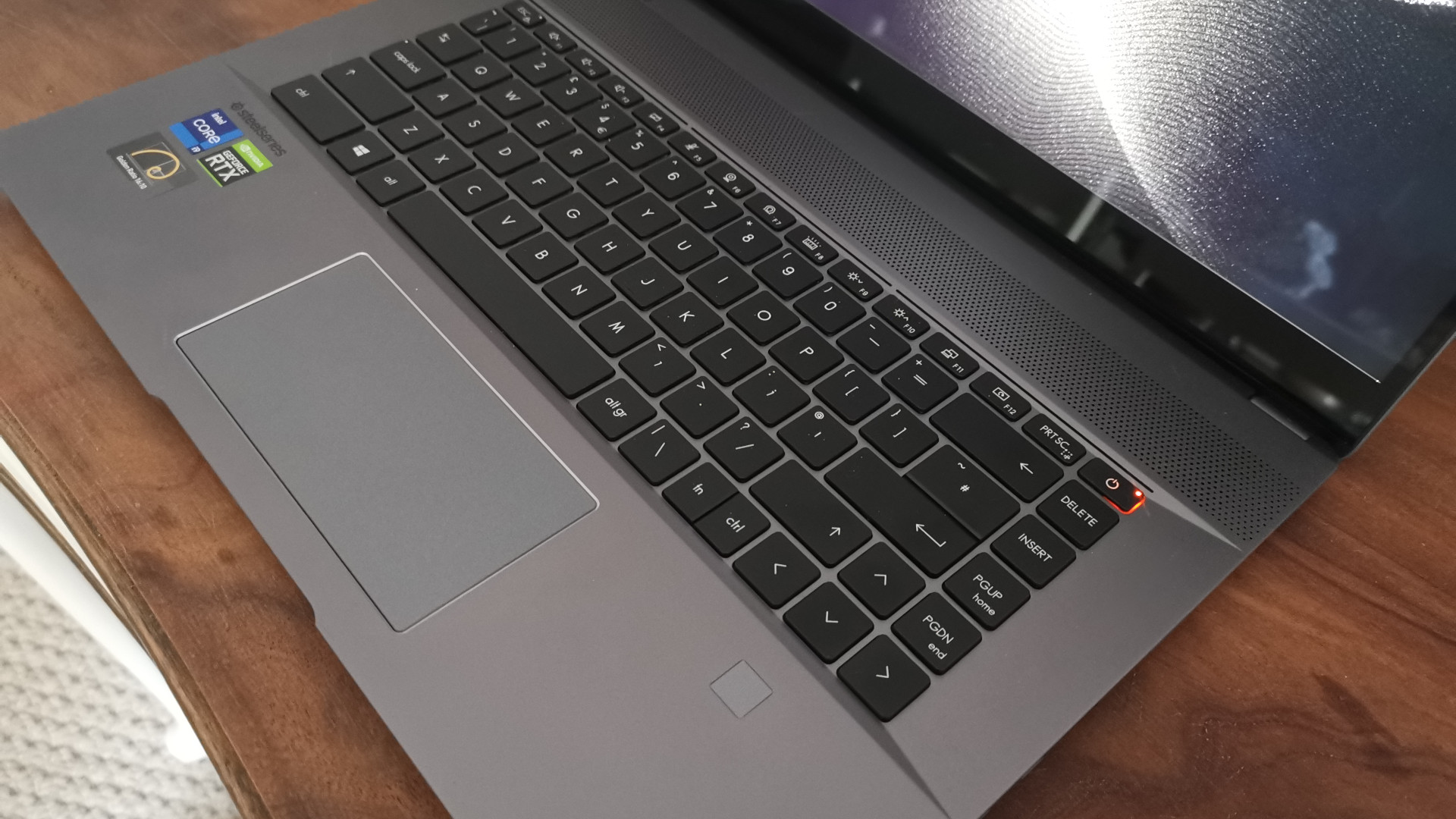 A side shot of the keyboard on the MSI Creator Z16