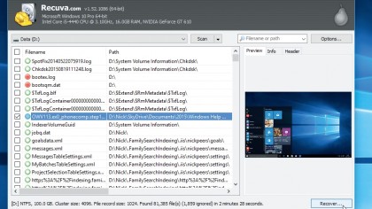 Recover deleted files